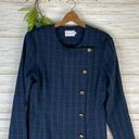 Vintage Blue  and Green Plaid Tartan Side Button Maxi Wiggle Dress Photo 1