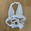 ZARA  Halter Neck Wrap Around Tie Crop Top in White Photo 3