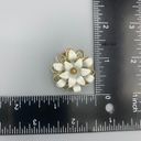 Petal Vtg Sarah Coventry Snow Flower Pin Brooch Clip Earring Set Open Weave  Photo 3