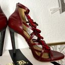 L.A.M.B. Rhett Heel Womens Size 9 Red Leather With Box Dust Bag Y2k Vtg Photo 11