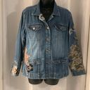 Chico's CHICO’S DENIM LACE APPLIQUÉ JACKET Sz: 1 Photo 0