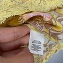 EXPRESS XS Y2K 2000s Yellow Floral Cami Top Lace Trim Preppy Coquette Photo 4