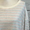 Universal Threads UNIVERSAL THREAD Sweatshirt Crewneck Cotton White w Red, Pink, Blue Stripes-XXL Photo 2