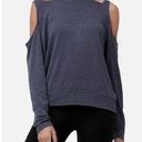 Good American  cold shoulder charcoal sweater 0 Photo 0