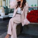 ZARA STRAIGHT BLAZER WITH FEATHERS JACKET BEIGE PINK. Size medium Photo 7