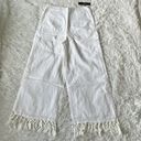 Lulus  Women’s Blissfully Boho Ivory Tasseled Wide-Leg Pants size Medium Photo 1