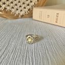 Vintage “Zelda” Silver Flower Yellow Stone Ring Chunky Fairycore Whimsigoth Girl Photo 5