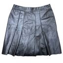 Anne Klein  Pleated Black Leather skirt Sz 8 Photo 4