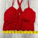 Aerie  Red Floral Lace Racerback Peep Hole Lined Bralette XS Photo 6