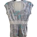 Lululemon  Grey, White, & Turquoise Size XS Mesh Short Sleeve Top. Photo 2