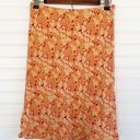 Gap  floral print orange coral knee length skirt size 6 Photo 12