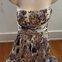 BCBGMAXAZRIA 100% Silk Floral Strapless Fit & Flare Boho Mini Dress, size 4 Photo 0