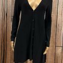 Alfani  Black Knit V Neck Button Down Cardigan Duster Tunic Long Sleeve Womens S Photo 6