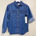 Treasure & Bond  Women’s Denim Button Up Long Sleeve Shirt Blue Wash Sz XS NWT Photo 26