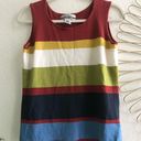 90s vintage burgundy and blue striped tank top Size L Photo 0