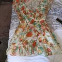 Cleobella  Dress mini size small cotton floral orange cream lined Photo 5