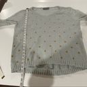 Wooden Ships  Slate Gray & Gold Polka Dot Mohair Wool Blend Long Sleeve Sweater Photo 8