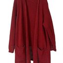 J.Jill  Cotton, Wool, Silk, ++… Blend Open Front Cardigan Red 3X Has Pockets C18 Photo 0