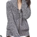 Aritzia  TNA Gray White Telluride Wool Zipper Sweater Shawl Collar Size Small Photo 0