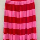 J.Crew  Factory Red & Pink Pleated Midi Skirt Striped | 10 Photo 6