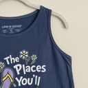 Life is Good  Womens Crusher Tank Top Oh The Places You'll Go Size Small Blue Photo 3