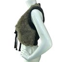 Juicy Couture  Women Size P (XS) Cable Knit Faux Fur Tie Vest Heather Deep Caviar Photo 4