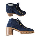Jack Rogers Poppy Flannel Hiker Lug Boots Blue Suede Size 6.5 Photo 7