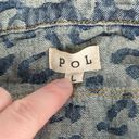 POL  Distressed Animal Print Denim Trucker Jacket - Women's Size Large Photo 3