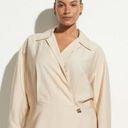 Vince NEW  Plus Size Extended Shaped Collar Long Sleeve Wrap Dress Beige Size 22 Photo 1