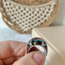 American Vintage Vintage “Naia” Enamel Dome Ring Blue Yellow Red Paint Abstract Statement Jewelry Photo 5