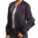 Guess  Black “Biella” Ruffled Bomber Jacket L Photo 2