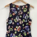 Rebecca Taylor  Fit & Flare Dress Silk Sheer Navy Floral Print Sleeveless Women 8 Photo 5