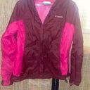 Columbia  maroon rain jacket size large Photo 5