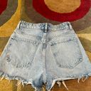 ZARA Acid Wash Light Wash High Waisted Frayed Denim Jean Shorts Women’s Size 4 Photo 2