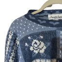 Vintage Blue Private Eyes 1X  Patchwork Granny Sweater Roses & Hearts Cottagecore Photo 1