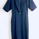 Nordstrom  Long Jacket 6 Wool 70s Vintage Navy Blue Retro Pinup Form Fitting Photo 0