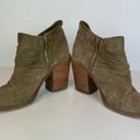 Loeffler Randall  Ankle Booties 9 Khaki Green Gray Suede‎ Leather Stacked Heel Photo 7