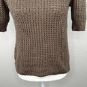 Michael Stars  Astrid Dolma Pullover Open Knit Short Sleeve Sweater Brown Small Photo 9