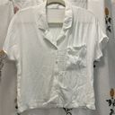 Wilfred  the Free White Short Sleeve Button Up Blouse Photo 1