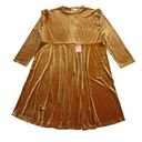 Krass&co NWT Ivy City  La La Lady in Gold Stretch Velvet Fit & Flare Dress 5X Photo 0