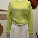 ZARA  Lime Green Mesh Grid Sheer Long Sleeve Layering Top Small Photo 0