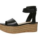 Via Spiga  Nemy Black Leather Ankle Strap Platform Espadrilles Sandals, 9 Photo 0