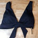 Aerie Large  Women’s Black Rib Triangle Tie Back Bikini Top BNWTS  $34.95 Photo 1