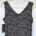 Alfani New  Dot Print V-Neck Shark Bite Hem Tunic Tank Top Black White Photo 9