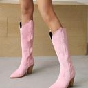 COWGIRL Chunky Heeled Boots in Pink Sz. 41 / 9.5 Photo 1