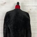 ZARA  Woman Studio Lamb Furskin Suede Lined Coat Jacket Open Front Black Sz XS/S Photo 4