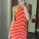 RUNAWAY THE LABEL Crochet Striped Halter Dress Photo 4