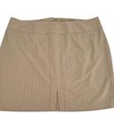 Lane Bryant Tan Pinstipe Mini Pencil Skirt Size 24 Photo 1