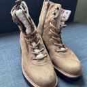 Indigo rd. IRIZMA TAN LACE UP & SIDE ZIPPER COMBAT LUG SOLES ANKLE BOOTS  7 Photo 4