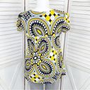 New Directions Mandala Print Shirt Yellow Black Gray XL Yellow Photo 4